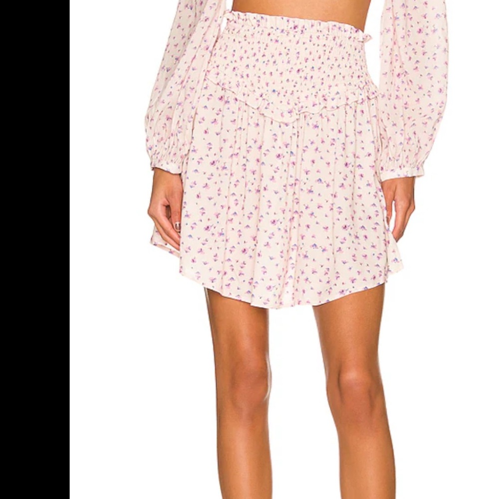 Floral Pink Mini Skirt